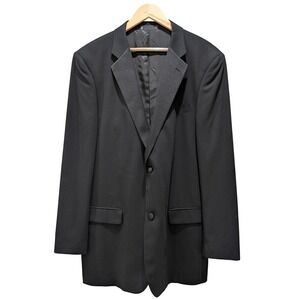 Emanuel Ungaro Mens 44L / 38W Black 100% Wool 2 Button Tuxedo Blazer Jacket